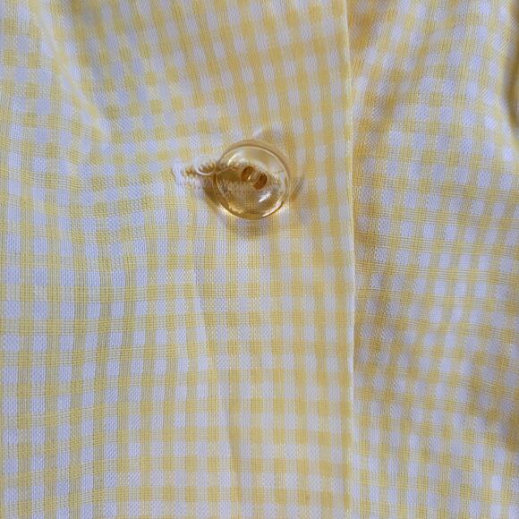 VTG Kingly Womens House Coat‎ 10 Yellow Gingham Grandma Cottagecore Nightgown - Picture 9 of 12